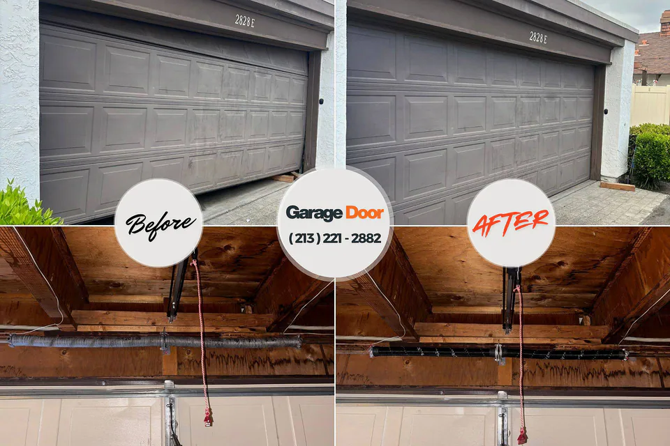 Before and after: garage door repair Sewell, NJ